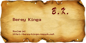Berey Kinga névjegykártya